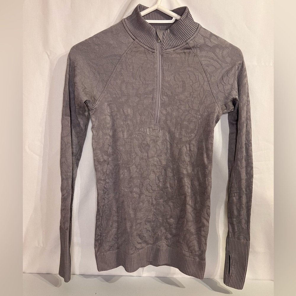 Lululemon Restless 1/2 Zip  Lavender Grey Size 6